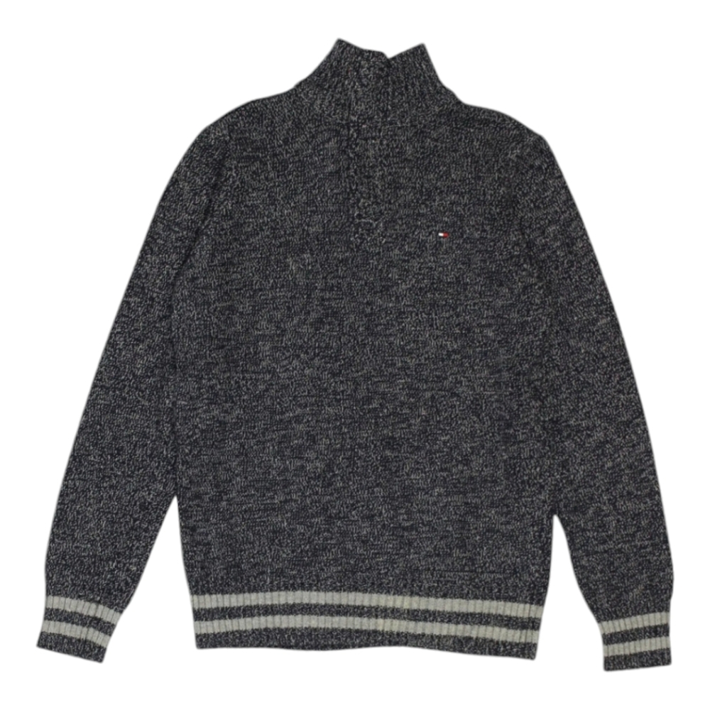 Tommy Hilfiger. Boys Quarter Zip Sweater. Navy and Gray. Size 7.